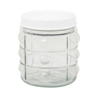 Imagem de Pote de Vidro Le Classic Redondo Tampa Branca 1L