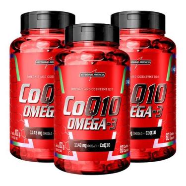 Imagem de 3x Coenzima Q10 100mg + Ômega 3 1043mg Integralmedica 60 Capsulas, Sem