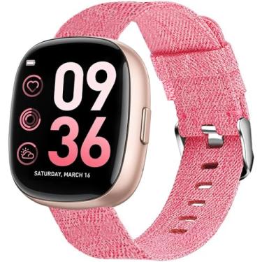 Imagem de Compatível com pulseira de relógios inteligentes HaSaKei, pulseira de substituição de tecido de nylon respirável de 20 mm compatível com relógios inteligentes HaSaKei G53 de 1,25 polegadas (para