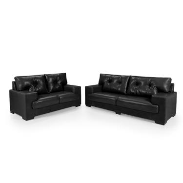 Imagem de Sofá Julia Conjunto 2 e 3 Lugares Confort Courissimo (PRETO 851)