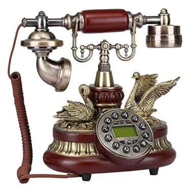 Imagem de Telefone antigo criativo do que a asa com design de mosca dupla, botão de silicone, mostrador esculpido, retrô, europeu, para casa