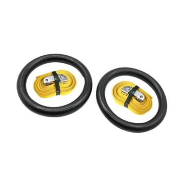 Imagem de Dynwave Argolas de ginástica para adultos Argolas de treino fáceis de instalar Versáteis com alças ajustáveis ​​Treinamento de força para hotelaria e, Amarelo