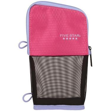 Imagem de Five Star Bolsa para lápis, estojo para canetas, bolsa com zíper Stand 'N Store, serve para fichário de 3 anéis, organizador de armazenamento para materiais escolares, fones de ouvido, carregadores