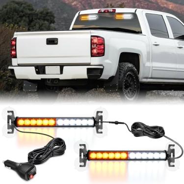 Imagem de Nilight Luzes estroboscópicas 2 em 1 de conselheiro de trânsito 24 LEDs, branco âmbar, aviso de emergência, painel de segurança, para-brisa dianteiro/traseiro, luz piscante para carros, caminhões