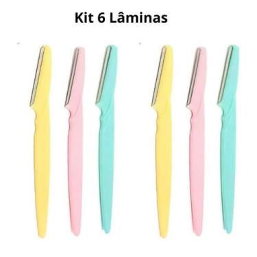 Imagem de Kit de Laminas para Aparar Sombrancelhas e Rosto - oem, KIT 6 LAMINAS