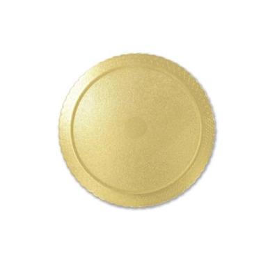 Imagem de Base Cakeboard Redondo Ouro Com 10 - Ultrafest, 26cm