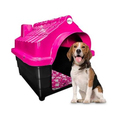 Imagem de Casinha Nº 5 Impermeavel Caes Cachorro Pequeno Medio Mecpet com Colchao (Rosa, Nº 05)