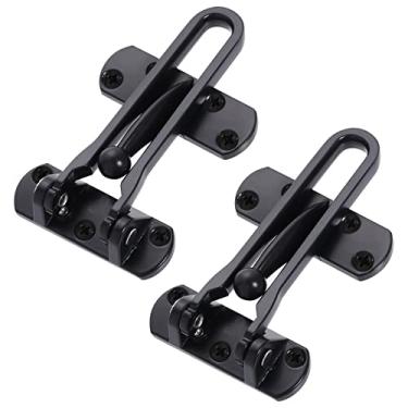 Imagem de Topbuti Fechadura de porta de segurança doméstica, pacote com 2 fechos, fechaduras de porta frontal para crianças, trava de reforço doméstico para portas giratórias, travas de porta de hotel, liga de