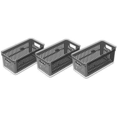 Imagem de Kit 3pc Organizador de Geladeira com Cesto Clear Fresh