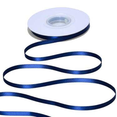 Imagem de YAMA Fita de cetim dupla face azul marinho, 1/10.2 cm, 25 metros, fita marinha para embrulho de presente, laços de cabelo, decoração de festa de casamento