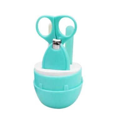 Imagem de Kit Higiene Bebê 4pçs Tesourinha Cortador De Unhas Infantil - DricaKid