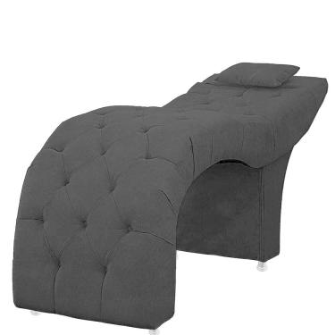 Imagem de Maca Estofada Capitone Julia Para Estetica Facial Sombrancelha E Cilios Suede Cor Preto