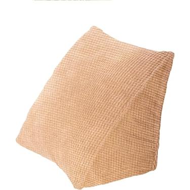 Imagem de Almofada Triangular Almofada De Leitura Confortável Com Bolso Com Zíper Almofada De Cunha Triangular Almofada De Apoio Para As Costas Pequena Para Escritório Sofá De Cama Em Casa, Coffee