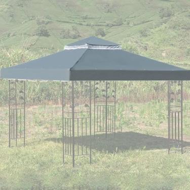 Imagem de Capas De Substituição Para Tenda De Gazebo, Substituição De Cobertura De Gazebo, 3m X 3m, 2 Camadas, Tecido De Poliéster Impermeável 300d, Com Topo Ventilado A Ar, Para Pergol, Light-gray