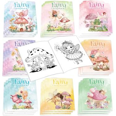 Imagem de 24 livros de colorir de fadas, mini livros de colorir, lembrancinhas de festa, livro de pintura de fadas para sala de aula