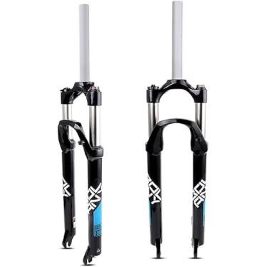 Imagem de L Mtb Garfo De Suspensão De Mola 26/27,5/29 Polegadas Viagem 80mm Xc Am Garfos Dianteiros De Mountain Bike Ultraleve 1 1/8 Tubo Reto Qr 9mm Bloqueio Manual Acessórios Para, Black Blue, 26"