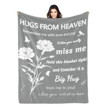 Imagem de S SERUYOO Cobertores Hug from Heaven, presentes de simpatia memorial para perda do ente querido, cobertor memorial, melhor ideia de presente de luto, presente de condolências para perda 152 x 127 cm