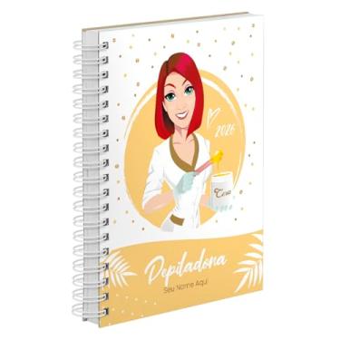 Imagem de Agenda Comercial 2026 Personalizada Capa Dura Depiladora Ruiva Cores (Amarela)