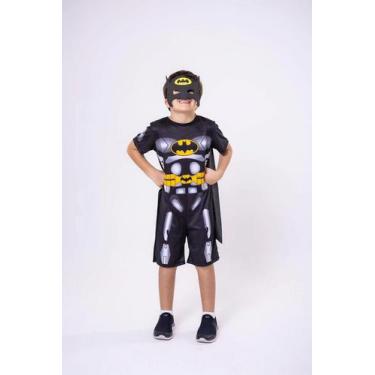 Imagem de Fantasia infantil Preta Batman Super Heroí, 6