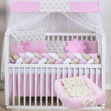 Imagem de Kit 15 peças Protetor Berço Americano com Ninho Redutor Doce de bebê R