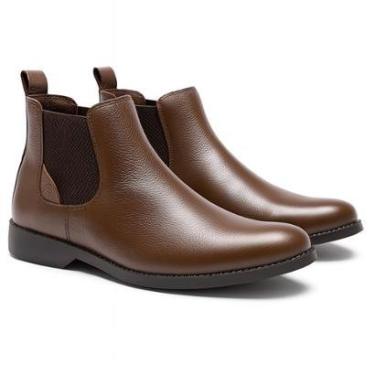 Imagem de Bota Chelsea Masculina Couro Botina Elástico Lateral Conforto-Masculino
