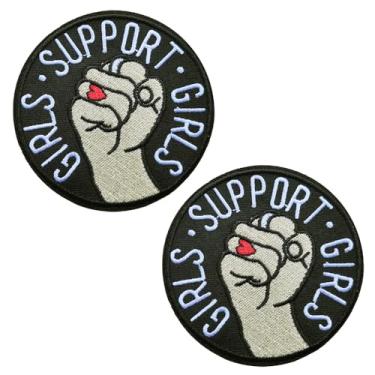 Imagem de KLORIZ Girl Support Girl, Woman Strength Embroidered Iron on Patch Girl Power Clothes Jacket Cap Fabric Accessories DIY My Body My Choice
