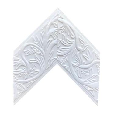 Imagem de Espelho Decorativo 40x60 de parede moldura de madeira com mdf para lavabo/hall/banheiro/quarto/sala/cantinho do café(BRANCO)