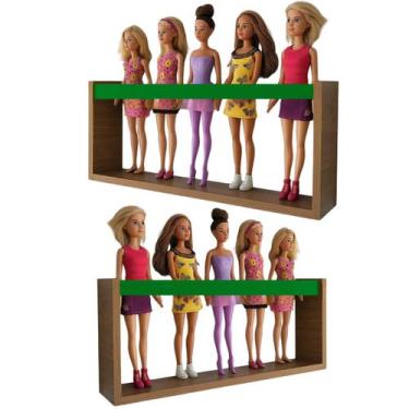 Imagem de 2 Prateleiras para Bonecas Barbie Bonecos Heróis Nicho Expositor Decor