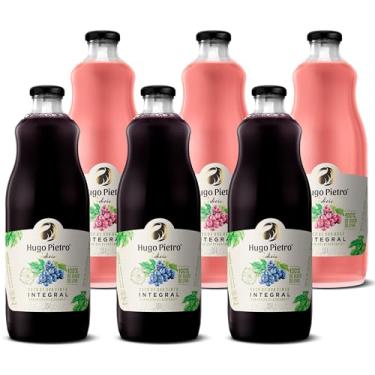 Imagem de Kit MISTO C/6 Sucos de Uva Tinto, e Rose Integral Hugo Pietro (1,5 L, SEM GLUTEN) CONTÉM 3 UNIDADES CADA SABOR