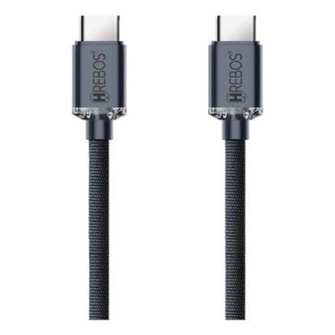 Imagem de Cabo Carregador Luxury Acrylic Hrebos Premium 1 Metro Type C, Grafite