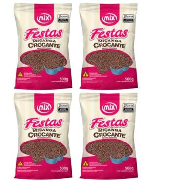 Imagem de Confeito Miçanga Brigadeiro Kit 4 Pacotes Mix