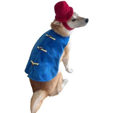 Imagem de ComfyCamper Camisa azul, chapéu vermelho, fantasia de cachorro, PP, 2GG, cosplay, fantasia de Halloween, G