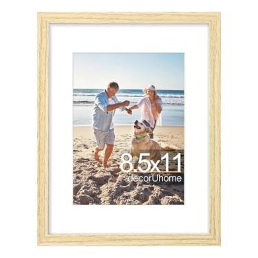 Imagem de decorUhome Moldura de 21 x 28 cm, exiba imagens 15 x 20 com tapete ou 21 x 28 sem tapete, moldura de certificado de exibição de parede e mesa, natural, 1 pacote
