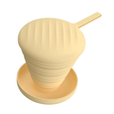 Imagem de Esquirla Escova de maquiagem limpador de tigela almofada de limpeza pendurado cesta de secagem multiuso rapidamente dobrável ferramenta de lavagem para, amarelo