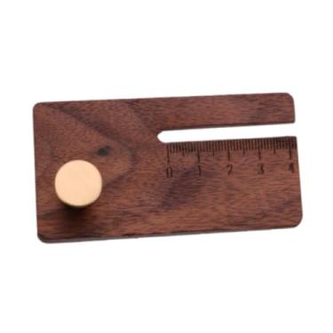 Imagem de Esquirla Régua de Punchamento de Couro, suprimentos artesanais, régua de distância de corte de couro, ferramenta de artesanato de couro DIY para acessórios, Marrom Escuro