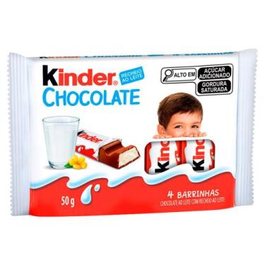 Imagem de Chocolate Kinder ao Leite com Recheio ao Leite 50g com 4 Barrinhas, 50