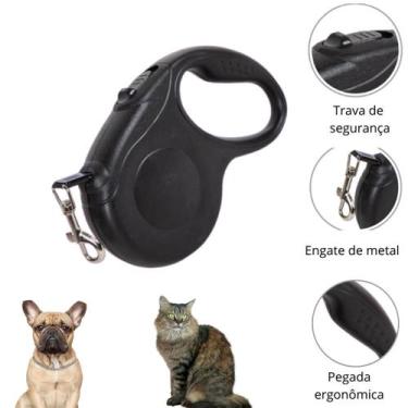 Imagem de Coleira Guia Retrátil Pet Original, 5m, Para Passeios Confortáveis e P