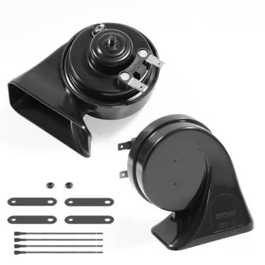 Imagem de EKIONBY Buzina de carro 12 V universal super alto elétrico à prova d'água baixo alto dois tons adequado para qualquer kit de substituição de 12 volts carro motocicleta caminhão barco (buzina