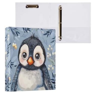 Imagem de Fichário fofo com 3 anéis florais, pinguim, 3 cm, 1 pacote com 200 folhas para crianças, material escolar, mulheres e homens, escritório