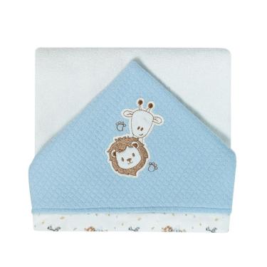 Imagem de Toalha de Banho Bebê Menino Amigos no Safari 87x88cm - Hug