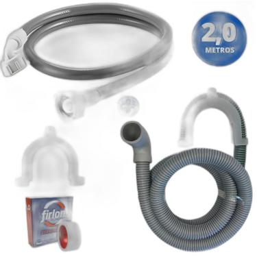 Imagem de Mangueira Entrada + Saida Água Máquina Lavar Universal 2M