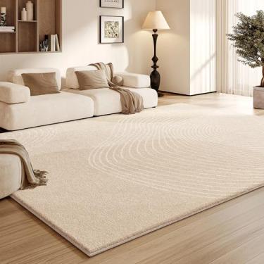 Imagem de Tapete decorativo para sala de estar, grande área, estilo creme, para quarto, macio e fofo, para sala de estar, vestiário grosso (200x250 cm/I)