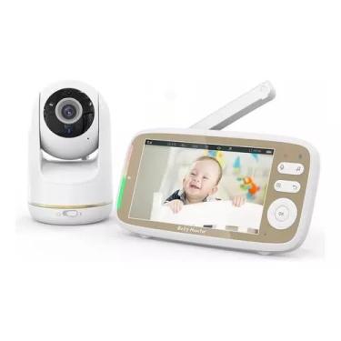 Imagem de Babá Eletrônica com Câmera HD 720P – Baby Monitor de 5", Detecção de Som VOX, Voz Bidirecional, Controle Remoto de Visão Pan-Tilt e Transmissão Clara, Monitoramento Temperatura, Canção de Ninar