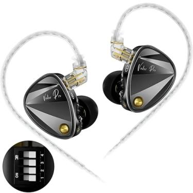 Imagem de Fones de ouvido intra-auriculares triplos dinâmicos profissionais, fones de ouvido intra-auriculares KZ Vader Pro, 6 fones de ouvido HiFi para cantor, músico, engenheiro de áudio (sem microfone