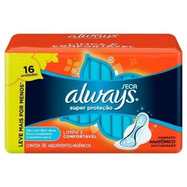 Imagem de Absorvente Always Super Protecao Seca Com Abas 16X1 Leve Mais Por Meno