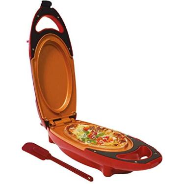 Imagem de Candora Frigideira elétrica Red Copper 5 Minute Chef, sem fumaça, antiaderente, churrasqueira, bife, frigideira, pizza