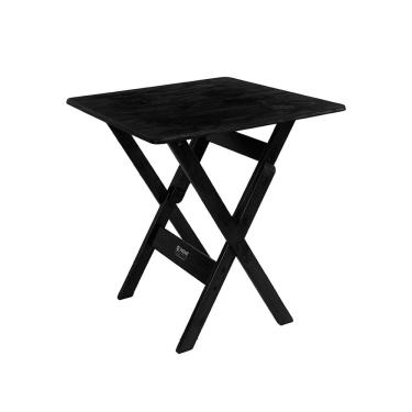 Imagem de Mesa Dobrável 70x70cm em Madeira Maciça Preto / Liso