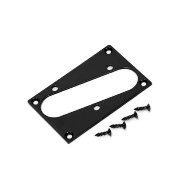 Imagem de Ruimou 1 peça de anel de captador de ponte de guitarra preta (com parafusos de montagem) 77 x 50 mm adequado para guitarras Telecaster Tele