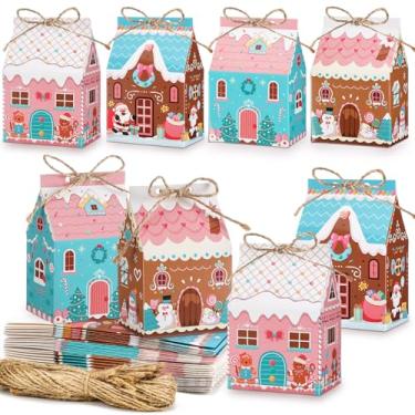 Imagem de Zhanmai Caixa de lembrancinhas de Natal, mini caixa de lembrancinhas de Natal, caixa de presente de papelão, para festa de Natal, biscoitos, lanches, embalagem de presente