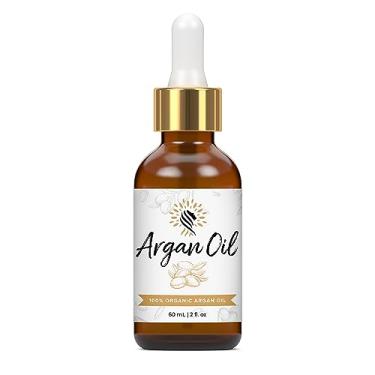 Imagem de Argan Cosmetics Óleo de argan marroquino orgânico 100% puro para cabelo, pele, unhas, cutículas, rosto e barbas – prensado a frio, sem cheiro – filtrado através de algodão e carvão – hidratante